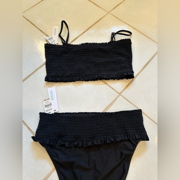 NWT Black Solido Two Piece Bikini - Picture 5 of 5